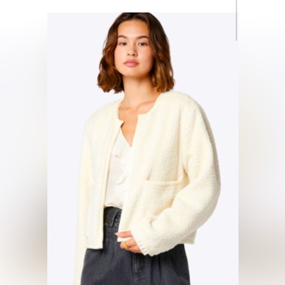 NWT Joie Claire Sherpa jacket boho spring winter cozy designer blazer $245 - Picture 1 of 5